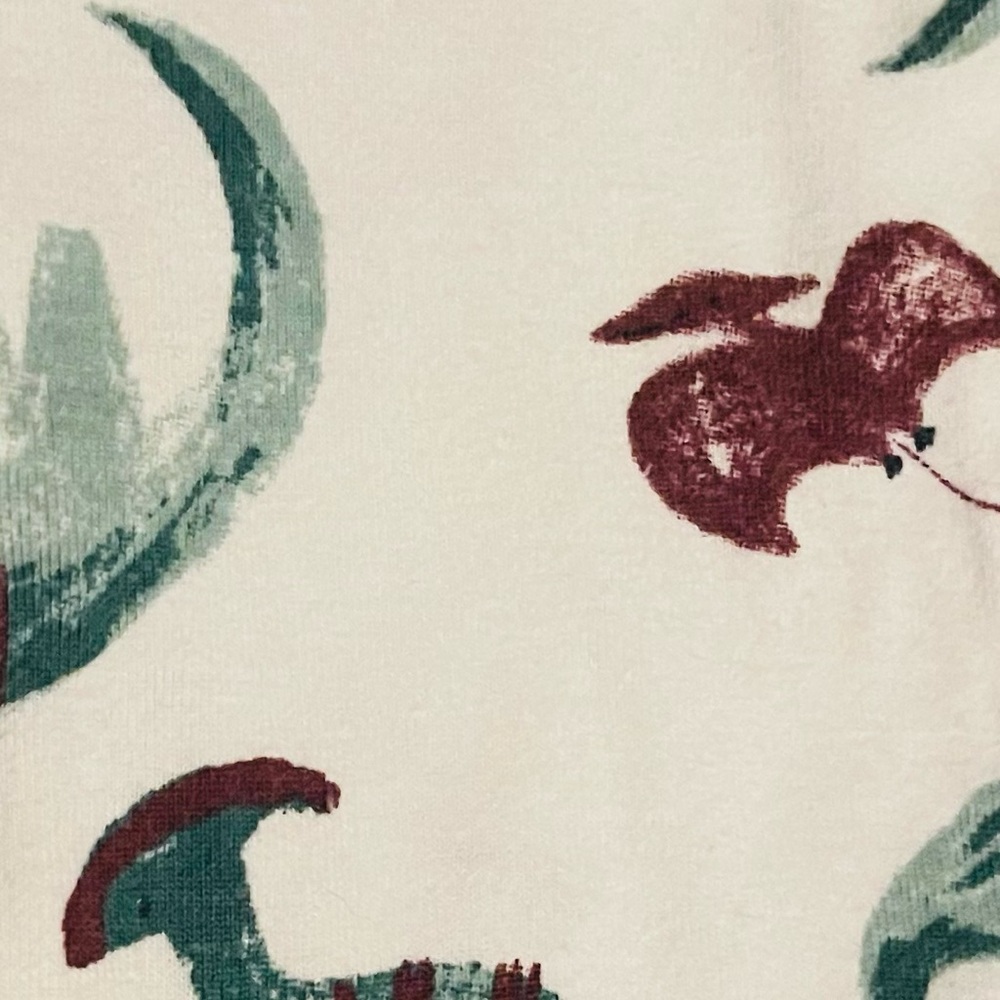 CARTERS Off-White & Green Footie Dino Print One Piece Sleeper. - Picture 4 of 5